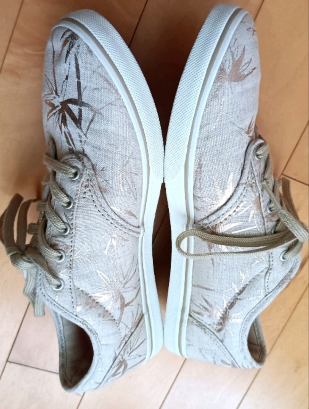 VANS Atwood Casual Athletic Shoes Sneakers Beige with Gold Palms size 8 - Picture 6 of 15